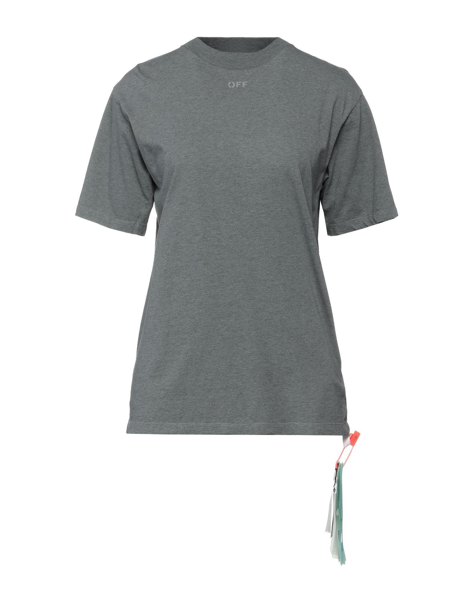 Off-white Woman T-shirt Grey Size L Cotton