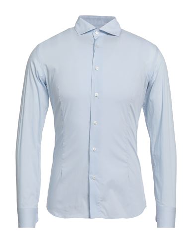 Simon Venäjän Man Shirt Sky Blue Size 15 Cotton, Polyamide, Elastic Fibres