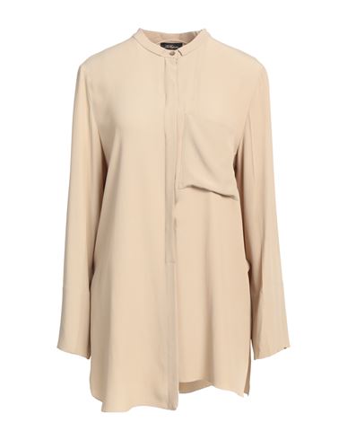 Les Copains Woman Shirt Beige Size 4 Acetate, Silk