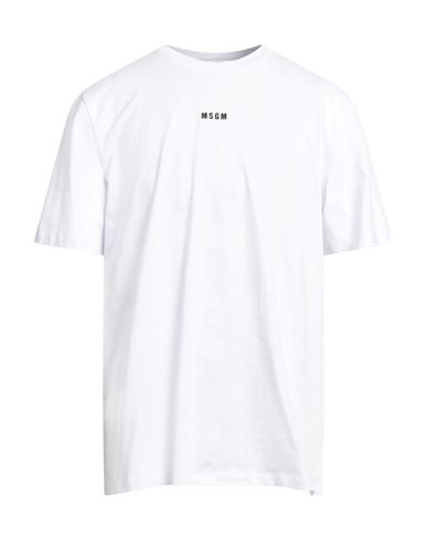 Msgm Man T-shirt White Size Xl Cotton