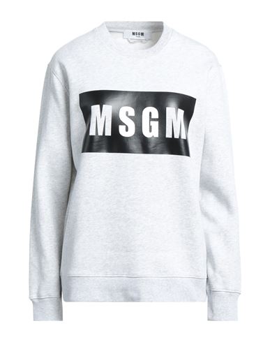 Msgm Woman Sweatshirt Light Grey Size L Cotton