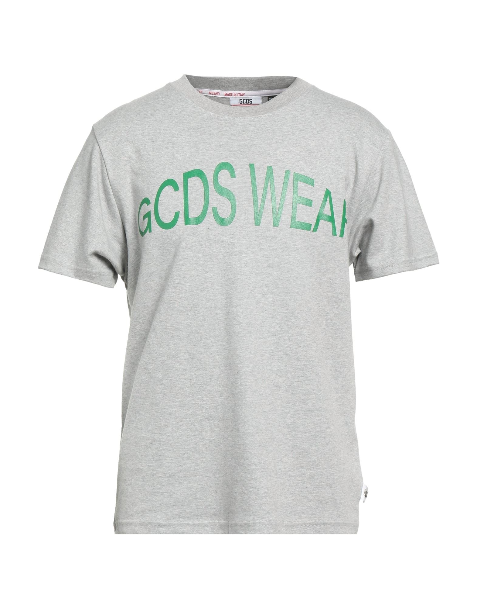 GCDS GCDS MAN T-SHIRT LIGHT GREY SIZE XS COTTON