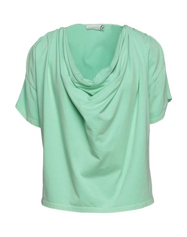 Haveone Woman T-shirt Light Green Size S Cotton, Elastane