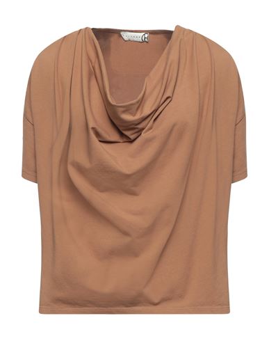 Haveone Woman T-shirt Camel Size M Cotton, Elastane In Beige