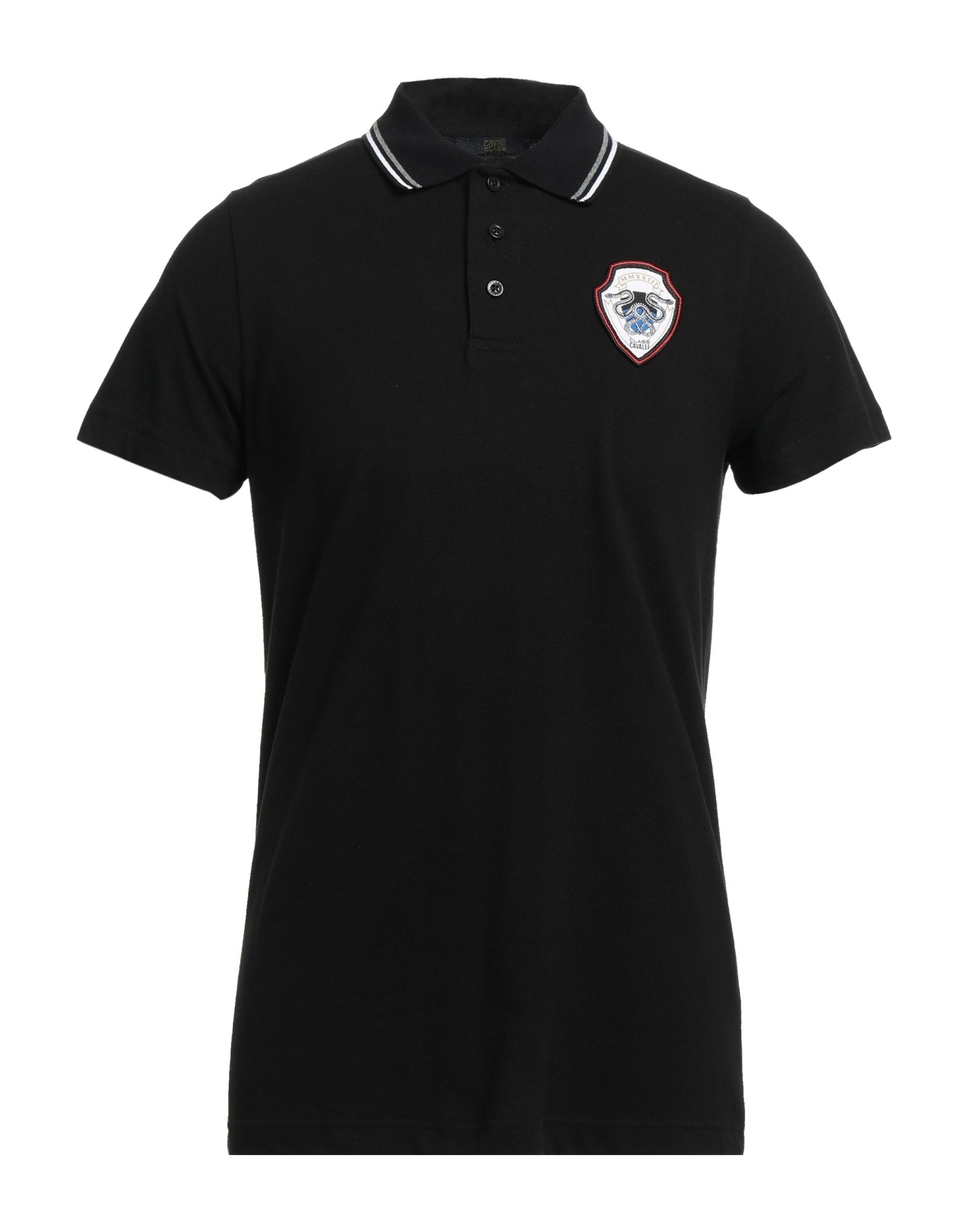 Shop Cavalli Class Man Polo Shirt Black Size L Cotton