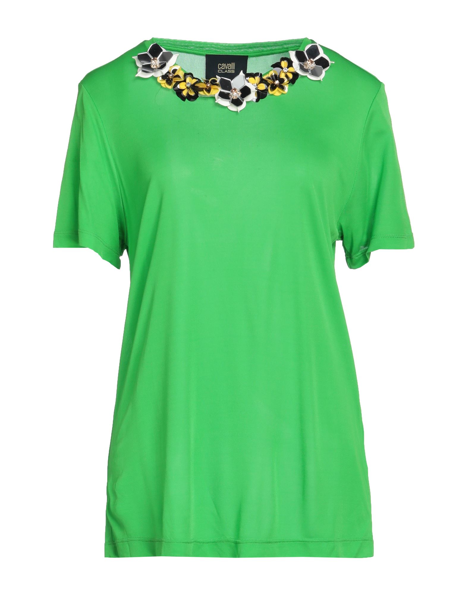 Shop Cavalli Class Woman T-shirt Green Size 2 Viscose