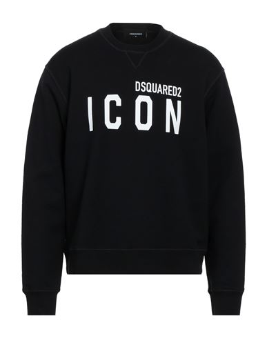 Dsquared2 Man Sweatshirt Black Size L Cotton, Elastane In Black