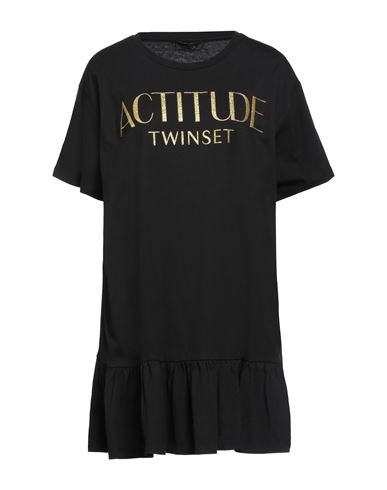 Actitude By Twinset Woman T-shirt Black Size S Cotton, Elastane