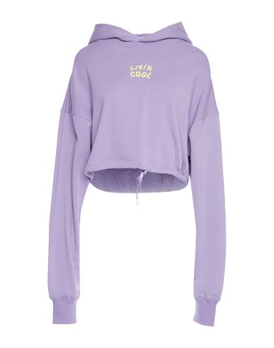Livincool Woman Sweatshirt Light Purple Size M Cotton