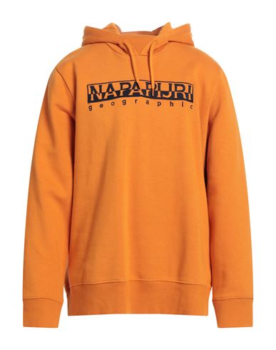 Napapijri Man Sweatshirt Orange Size Xxl Cotton, Polyester, Elastane