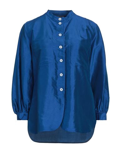 Brian Dales Woman Shirt Bright Blue Size 10 Silk