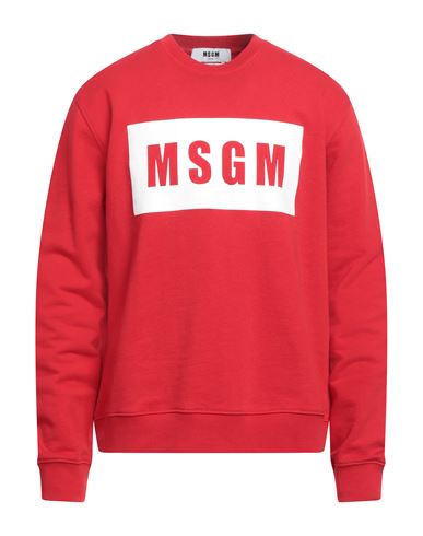 MSGM MSGM MAN SWEATSHIRT RED SIZE XL COTTON