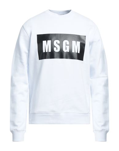 Shop Msgm Man Sweatshirt White Size Xl Cotton