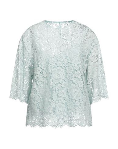 Dolce & Gabbana Woman Top Turquoise Size 14 Cotton, Viscose, Polyamide In Blue