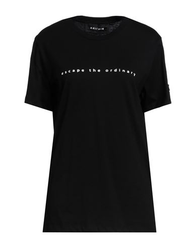 Shop Ahirain Woman T-shirt Black Size S Cotton