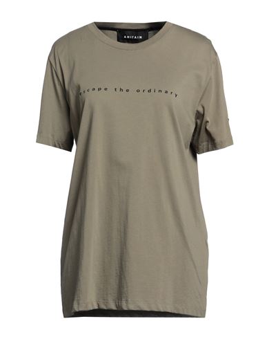 Shop Ahirain Woman T-shirt Military Green Size L Cotton