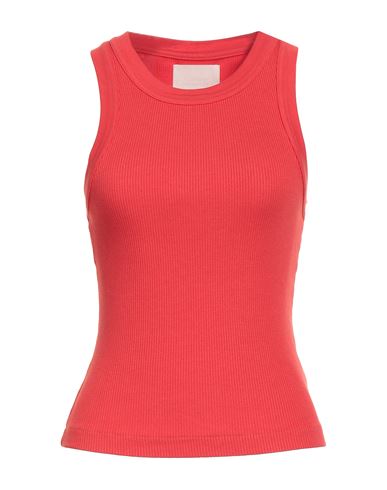 Citizen Of Humanity Citizens Of Humanity Woman Tank Top Coral Size Xs Organic Cotton, Tencel Lyocell, Elastane In Red