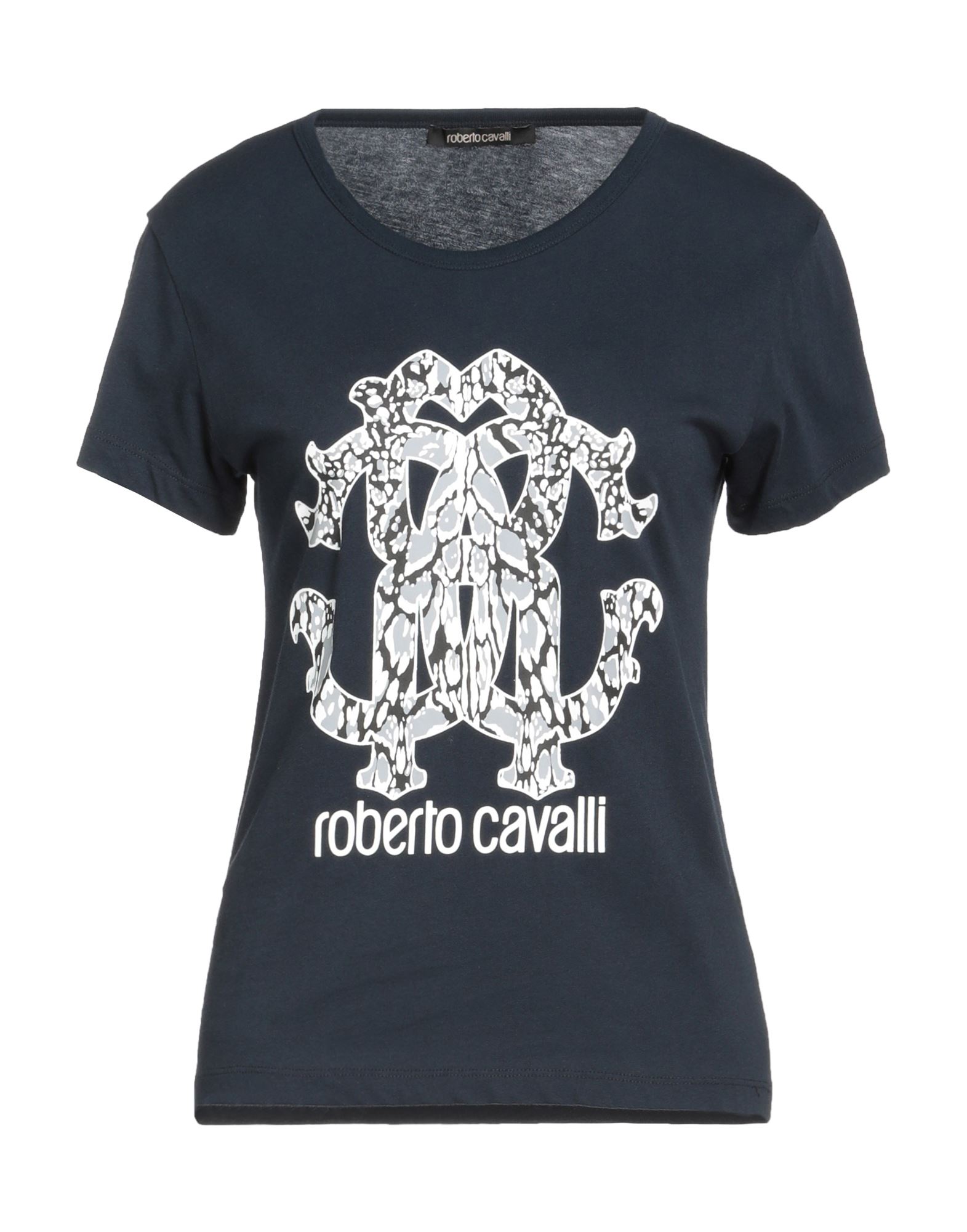 Roberto Cavalli Woman T-shirt Midnight Blue Size Xl Cotton