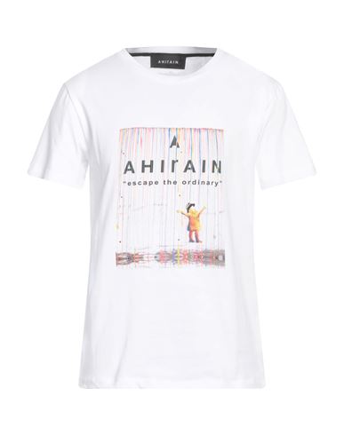 Ahirain Man T-shirt White Size L Cotton