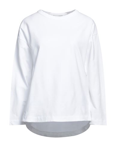 Alpha Studio Woman Sweatshirt White Size 4 Cotton, Elastane