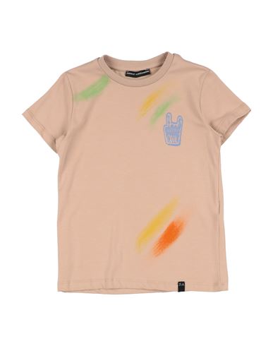 DANIELE ALESSANDRINI DANIELE ALESSANDRINI TODDLER BOY T-SHIRT LIGHT BROWN SIZE 4 COTTON, ELASTANE 