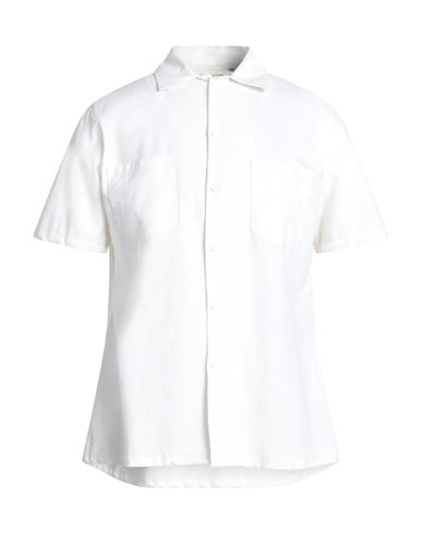 Attrezzeria 33 Man Shirt Off White Size L Linen, Cotton