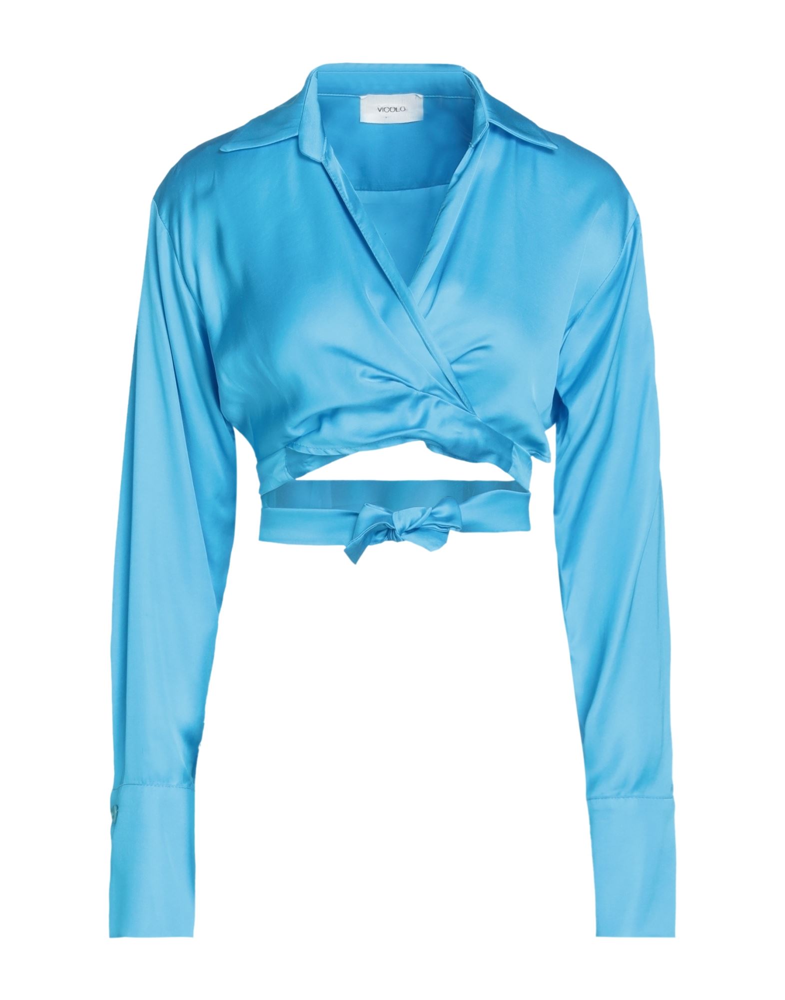 Vicolo Woman Shirt Azure Size M Viscose In Blue