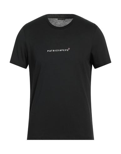 Patrizia Pepe Man T-shirt Black Size S Lyocell, Cotton In Grey