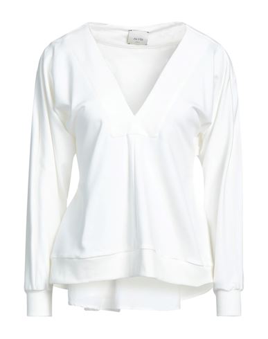 Alysi Woman Sweatshirt White Size 2 Cotton, Elastane