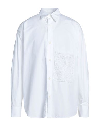 Shop Valentino Garavani Man Shirt White Size M Cotton, Polyester