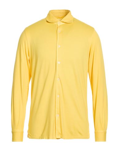 Fedeli Man Shirt Yellow Size 40 Cotton In Yellow