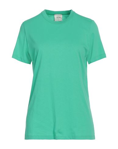 Alysi Woman T-shirt Green Size 8 Cotton In Green
