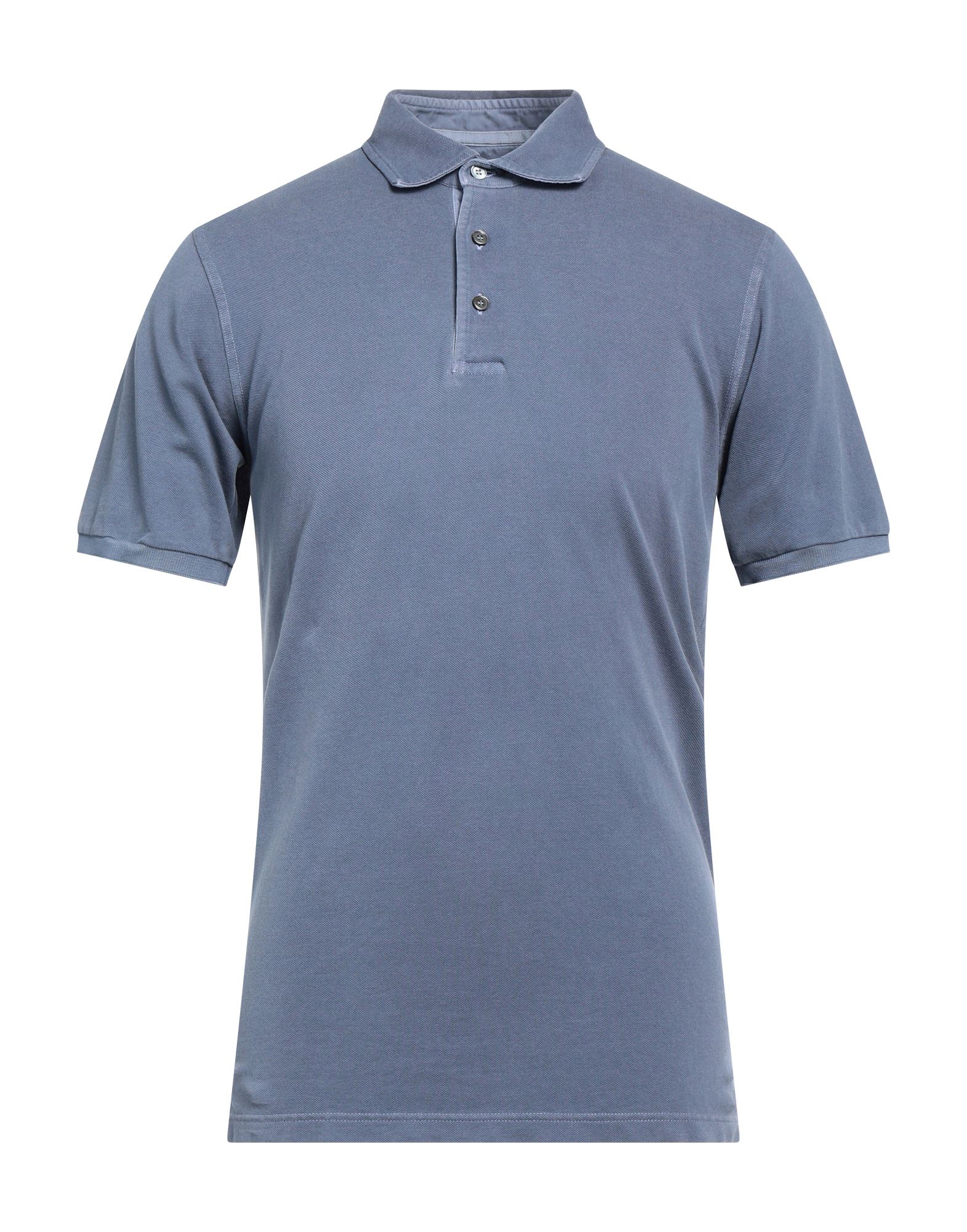 Fedeli Polo Shirts In Slate Blue