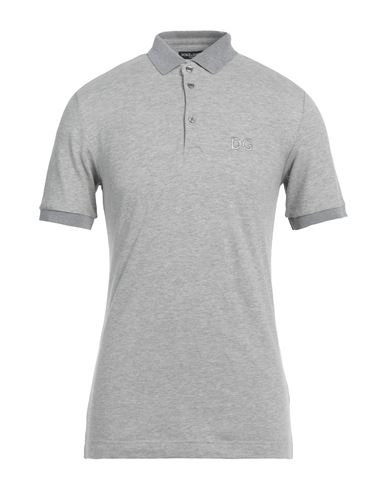 Shop Dolce & Gabbana Man Polo Shirt Light Grey Size 36 Cotton