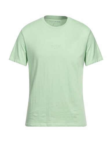 Guess Man T-shirt Light Green Size M Organic Cotton
