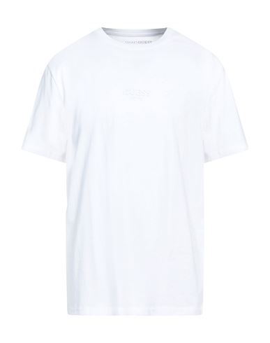 Guess Man T-shirt White Size Xxl Organic Cotton