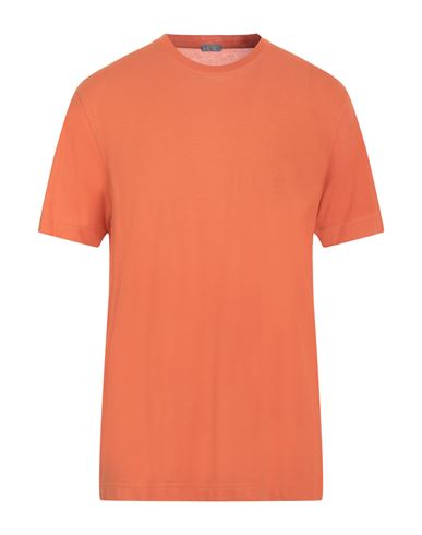 Zanone Man T-shirt Orange Size 44 Cotton
