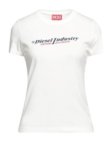 Diesel Woman T-shirt White Size S Cotton In Off White