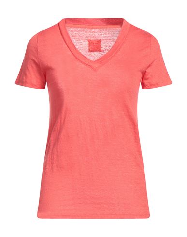120% Lino Woman T-shirt Tomato Red Size Xs Linen