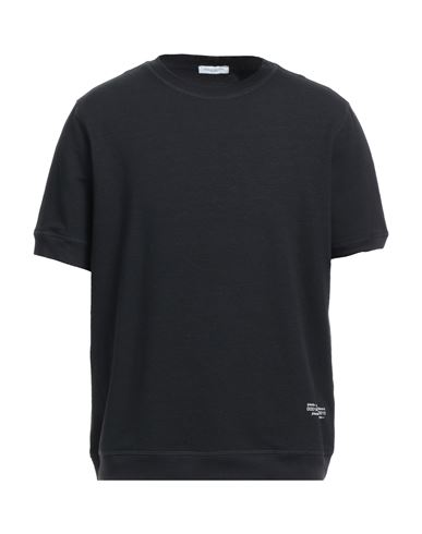 Man T-shirt Black Size M Cotton, Linen, Elastane
