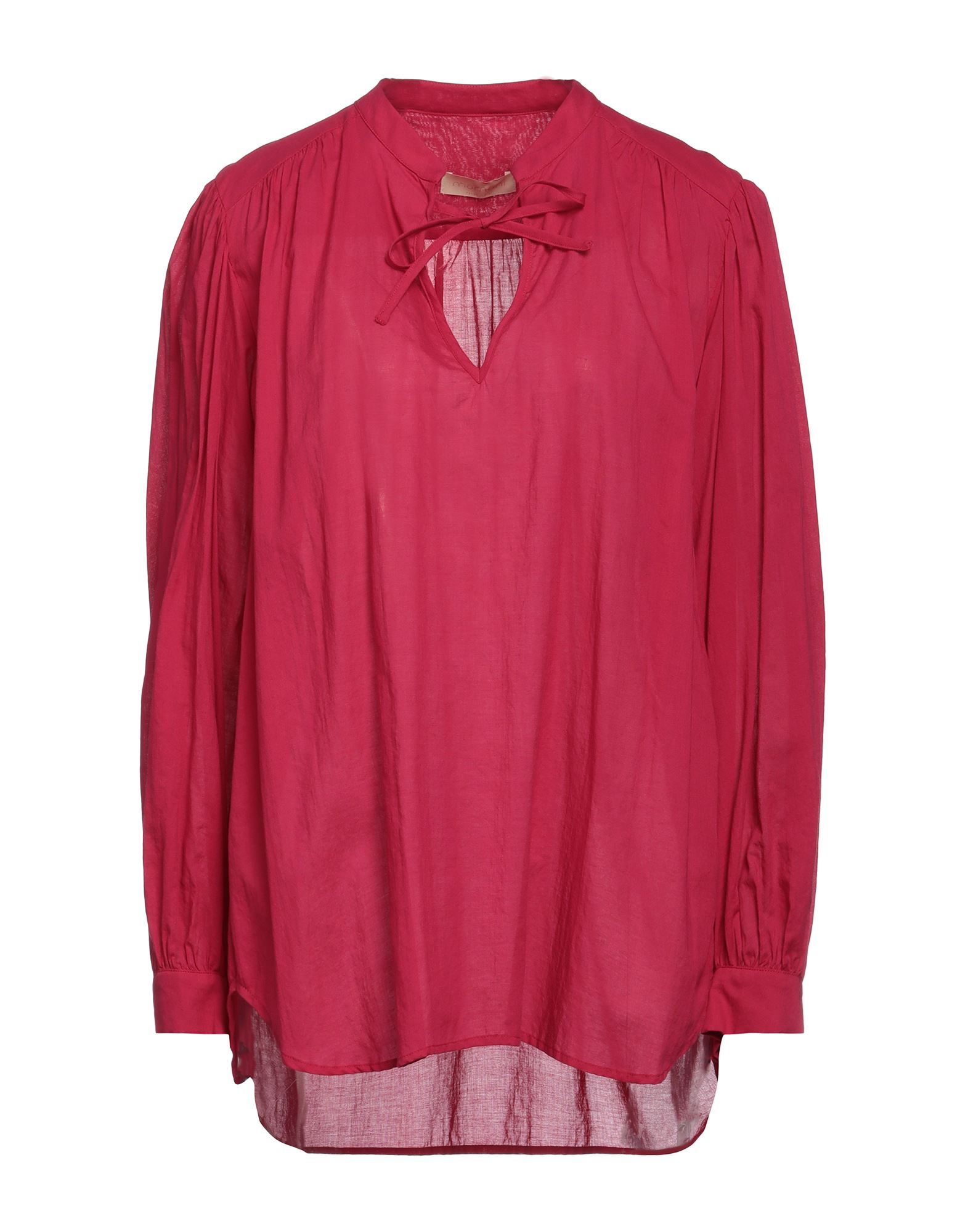 Shop Momoní Woman Top Garnet Size 10 Cotton, Silk In Red