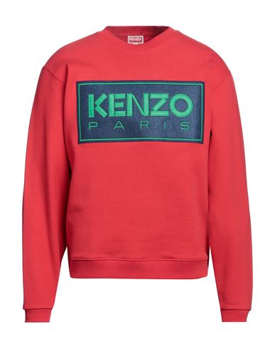 Kenzo Man Sweatshirt Red Size Xxl Cotton, Elastane