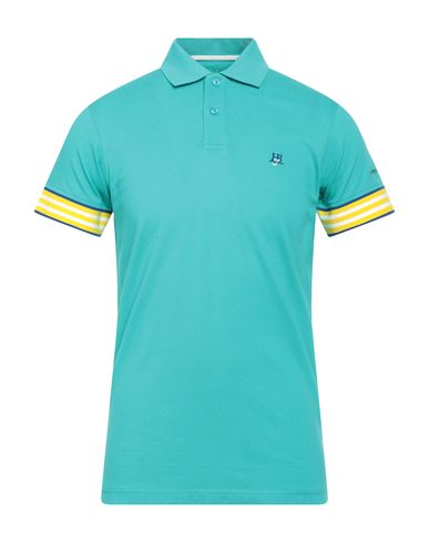 Harmont & Blaine Man Polo Shirt Turquoise Size Xxl Cotton In Blue