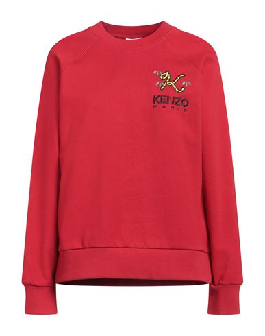 Kenzo Woman Sweatshirt Red Size Xl Cotton, Elastane
