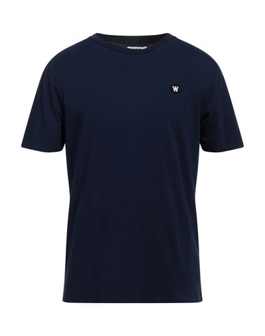 Man T-shirt Midnight blue Size L Cotton
