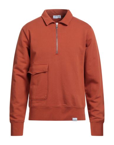 Edmmond Studios Man Sweatshirt Rust Size L Organic Cotton In Red