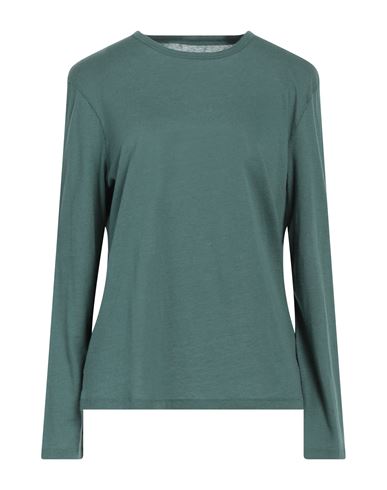 Majestic Filatures Woman T-shirt Green Size 1 Cotton, Cashmere