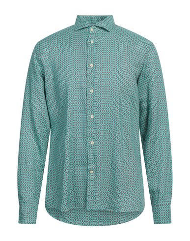 Shop Drumohr Man Shirt Green Size Xl Linen