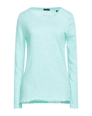 Atm Anthony Thomas Melillo Woman T-shirt Turquoise Size S Cotton In Blue