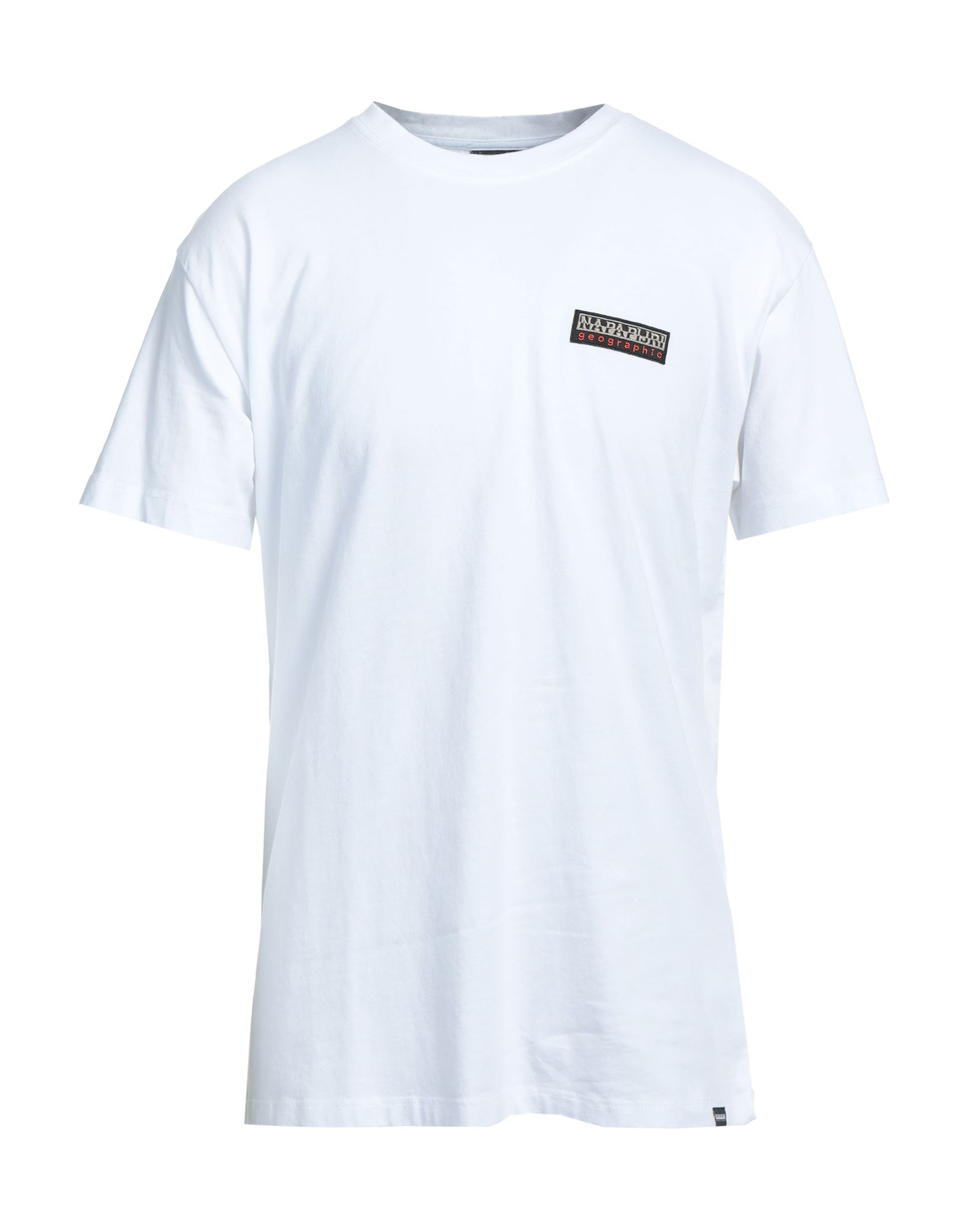 Shop Napapijri Man T-shirt White Size M Cotton